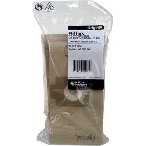 NİLFİSK VP930 ORJİNAL KAĞIT TOZ TORBA 10'LU PAKET
